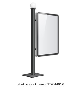 Realistic vector light box. Advertising Stand template on white background
