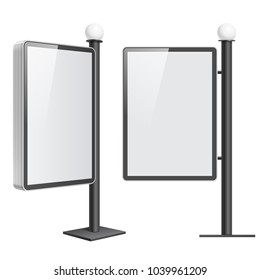 Realistic vector light box template on white background
