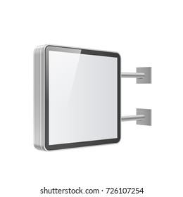 Realistic vector light box template on white background