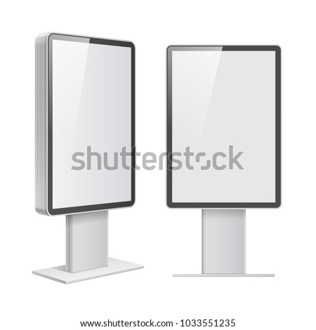 Realistic vector light box template on white background