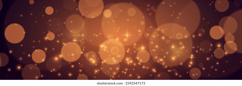 Realistic vector light effect.Bokeh effect.Holiday sparkling gold dust.Vector.