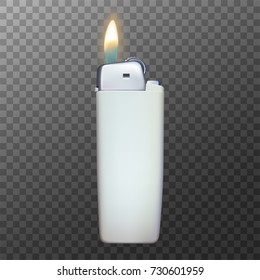 Realistic vector lighter. Mockup for design. 3d vector icon