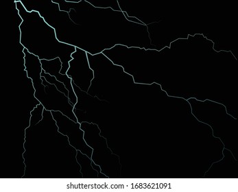 realistic vector lightning on black  background.