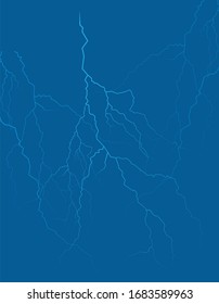 realistic vector lightning on dark blue  background.