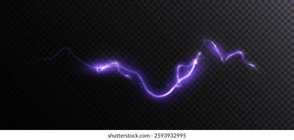 Realistic vector lightning, thunderstorm, stormy weather, electric discharge. Vector illustration