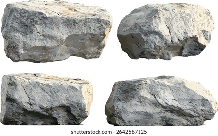 Realistic vector limestone rock nature shape, textured stone surface, natural formations, stone texture, geological rock features, nature inspired design, rocky surface texture
