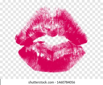 Realistic vector lip imprint. Decorative element for print or design.