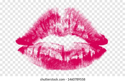 Realistic vector lip imprint. Decorative element for print or design.