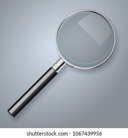 Realistic vector magnifying glass.