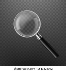 Realistic vector magnifying glass isolated.