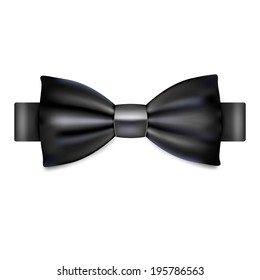 Realistic vector man bow tie on white background