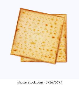 Realistic vector matza on a white background for Jewish Passover.