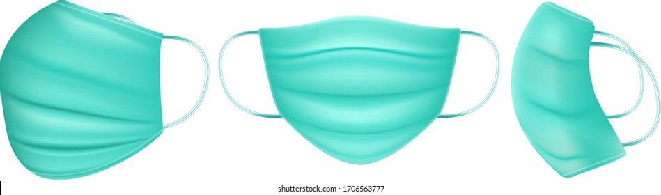 Máscara de protección médica vectorial realista.