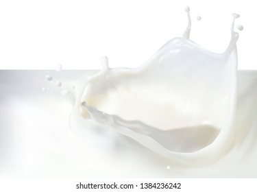 Realistic vector milk drops and blots splash