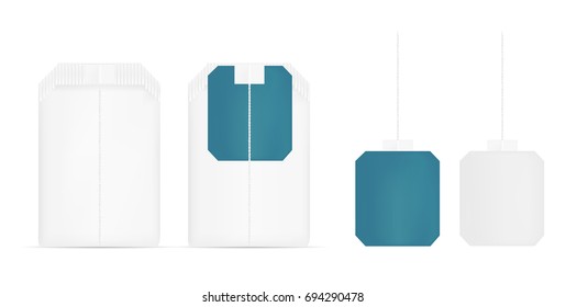 Realistic vector mock up tea bag.