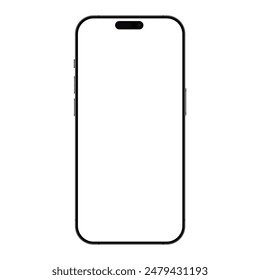 Realistische Vektorgrafik Mockup Phone für die visuelle UI App-Demonstration. Hochwertige realistische neueste Version des Smartphones mit weißem Bildschirm