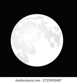 Lua vetorial realista sobre um fundo transparente isolado. Vetor da Lua png. Noite escura com vetor lua real