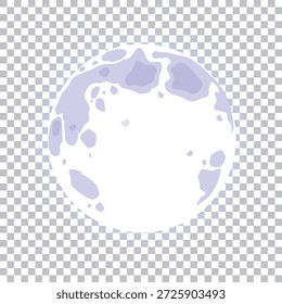 Realistic vector moon on an isolated transparent background. Moon vector png. Dark night with vector real moon