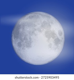 Luna de Vector realista en un fondo transparente aislado. Luna Vector png. Noche oscura con la luna real del Vector