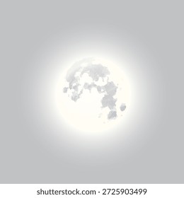 Realistic vector moon on an isolated transparent background. Moon vector png. Dark night with vector real moon