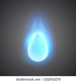 Realistic Vector Natural Gas Flame Isolated On Transparent Background.