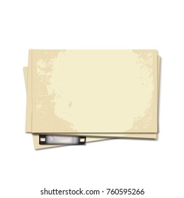 realistic vector net a stack of old photos and old black and white film frame