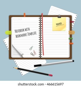 Realistic vector notebook