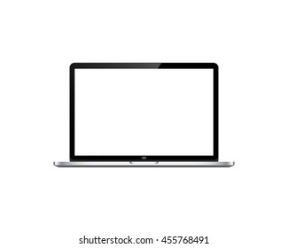 Realistic vector  Notebook computer  with empty white screens