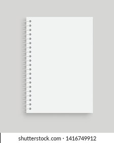 Realistic vector notebook. Front view. - stock vector.