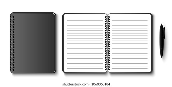 Realistic vector notebook set, Vector illustration. diary. notebook