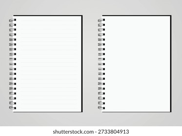 Realistic vector notebook White spiral notebook mockup illustration