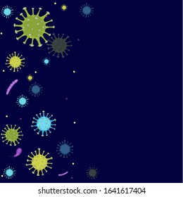 Realistic vector on dark blue background with empty space for copying. cell of the virus corona, virus disease Wuhan. Perfect for banners, flyers, posters, etc. eps10 Vector illustration
