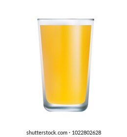Realistic vector orange juice in glass.