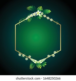 Realistic Vector Palm Leaves. Tropical Foliage. Floral Elements Set. Illustration of Jungle Plants. Palm Leaves Frame for Pattern, Wallpaper, Print, Fabric, Textile or Your Creative Design.