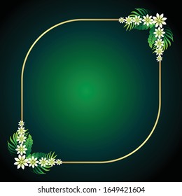 Realistic Vector Palm Leaves. Tropical Foliage. Floral Elements Set. Illustration of Jungle Plants. Palm Leaves Frame for Pattern, Wallpaper, Print, Fabric, Textile or Your Creative Design.
