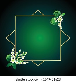 Realistic Vector Palm Leaves. Tropical Foliage. Floral Elements Set. Illustration of Jungle Plants. Palm Leaves Frame for Pattern, Wallpaper, Print, Fabric, Textile or Your Creative Design.