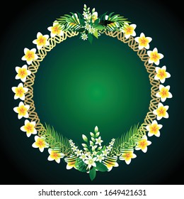 Realistic Vector Palm Leaves. Tropical Foliage. Floral Elements Set. Illustration of Jungle Plants. Palm Leaves Frame for Pattern, Wallpaper, Print, Fabric, Textile or Your Creative Design.