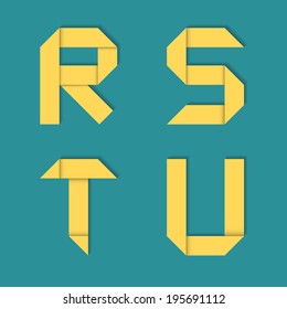 Realistic Vector Paper Alphabet R-U