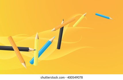 Realistic vector pencil background.