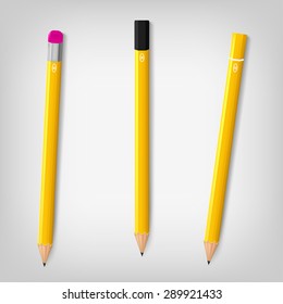 realistic vector pencils, vector illustration