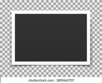 Realistic vector photo frame. Template photo design.