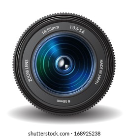 Realistic vector photo lens.