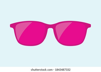 Realistic vector pink sunglasses on  white background