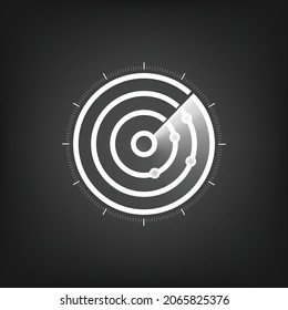 Realistic vector radar in searching. Air search. Military search system blip illustration. Navigation interface wallpaper. radar with targets, Radar Screen in futuristic.