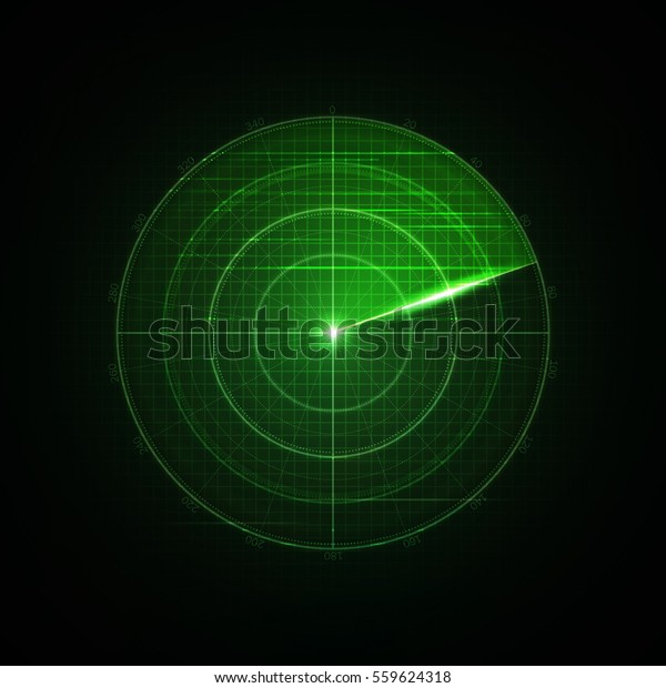 検索時のリアルなベクター画像レーダー エアサーチ 軍事調査システムのブリップイラスト ナビゲーションインターフェイスの壁紙 海軍ソナー のベクター画像素材 ロイヤリティフリー 559624318