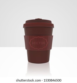 Realistic vector red coffee cup