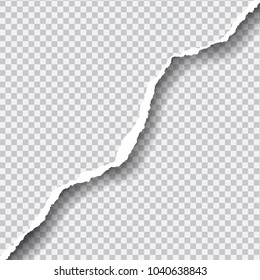Realistic vector ripped paper with space for your text, isolated on transparent background