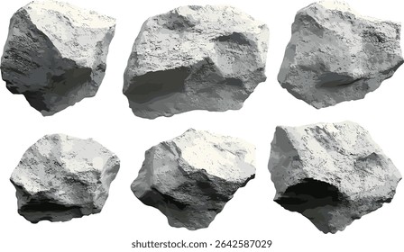 Realistic vector rock shapes, rough concrete, stone textures, natural rock formations, abstract concrete surface, stone patterns, textured rock designs, rugged stone backdrop
