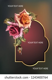 realistic vector roses for greetings card
