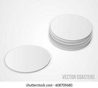 Realistic Vector Round Beer Coasters